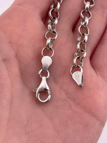 sterling silver 7 5/8" Italian belcher rolo chain link bracelet