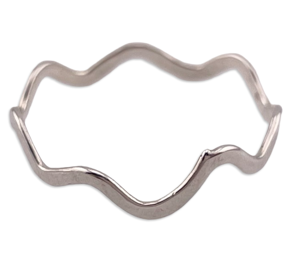size 7.75 sterling silver squiggle band ring