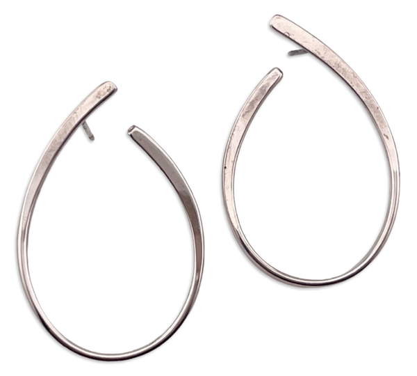 sterling silver stoneless curved post earrings