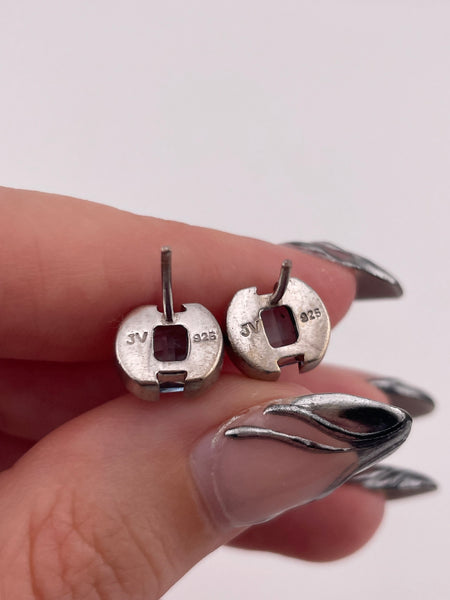 sterling silver faceted topaz post earrings