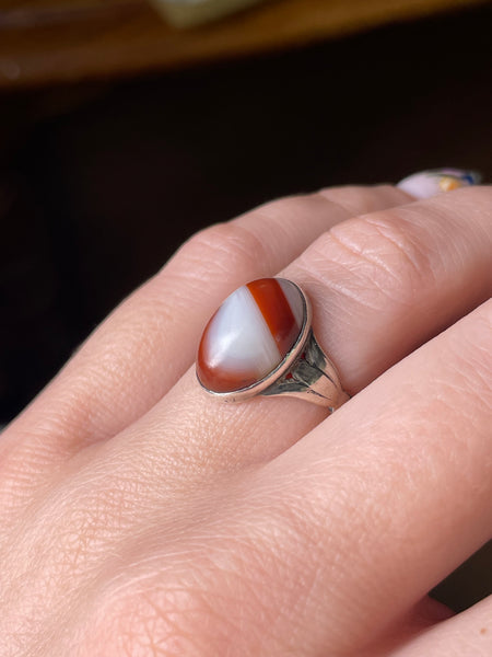 size 7 sterling silver agate ring