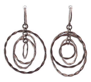 sterling silver multi-circle dangle earrings