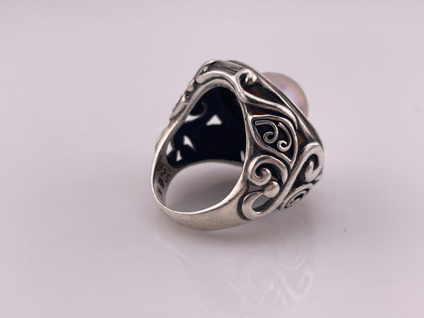 size 8.75 sterling silver blister pearl ring