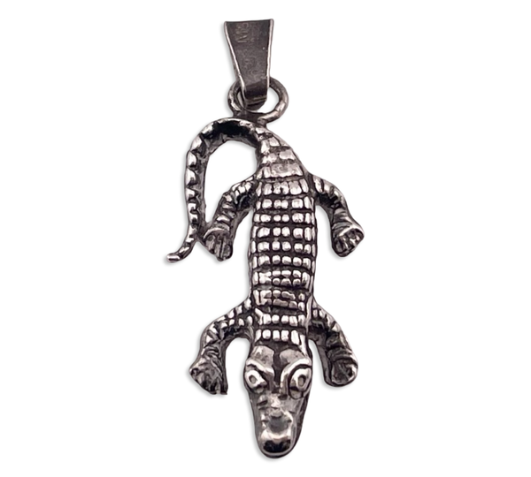 sterling silver Mexican alligator pendant