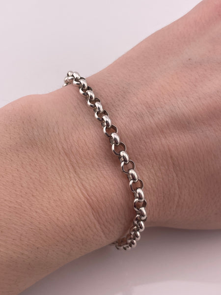 sterling silver 7 3/8" rolo chain link bracelet