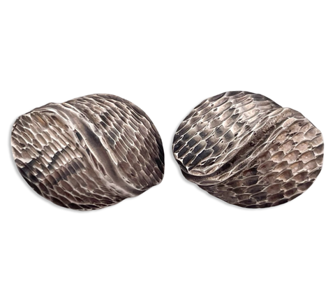 sterling silver stoneless textured post earrings