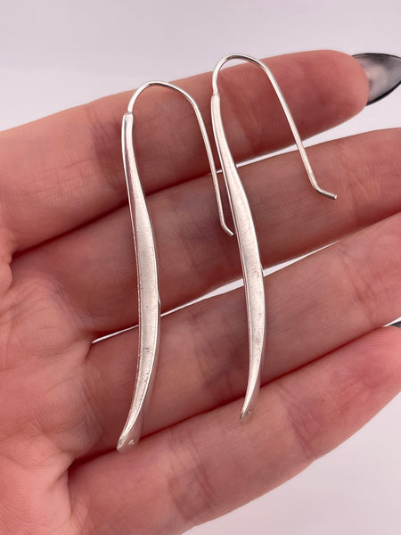 sterling silver stoneless bar dangle earrings