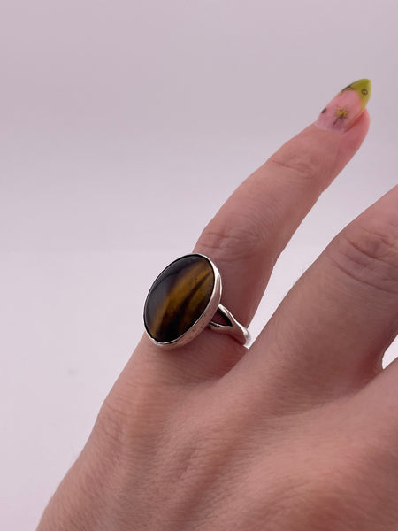 size 5.75 sterling silver tigers eye ring
