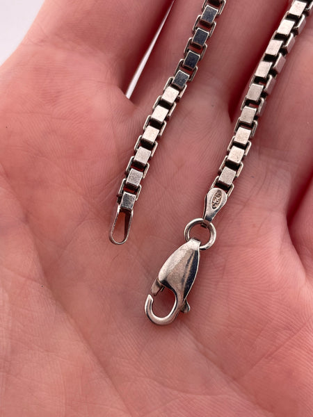 sterling silver 8 1/8" box chain link bracelet