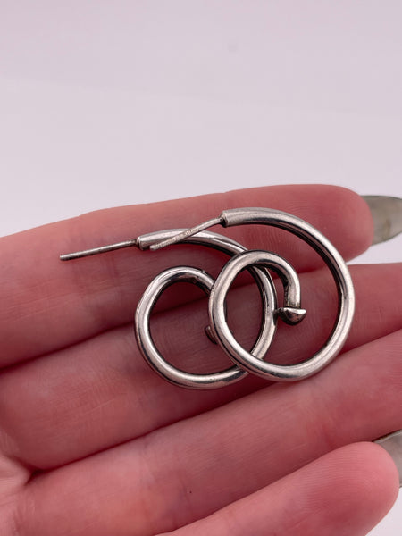 sterling silver swirl post earrings