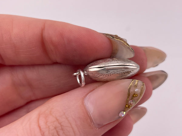 sterling silver oval etched locket pendant