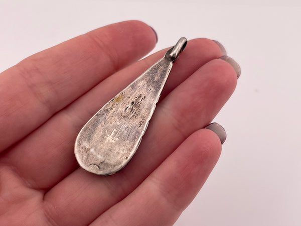 sterling silver turquoise pear shape pendant