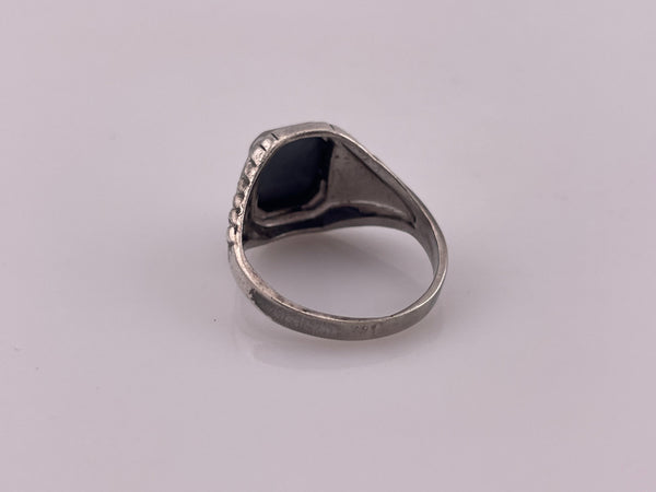 size 8.75 sterling silver faceted rectangle hematite ring