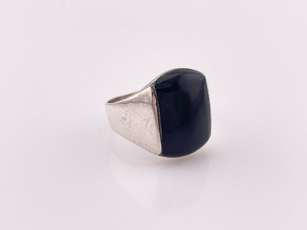 size 9.5 sterling silver black resin ring