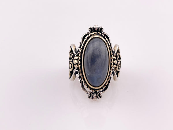 size 8.25 sterling silver & brass Relios Carolyn Pollack labradorite ring