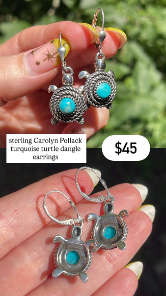 RESERVED PRIVATE LISTING -- sterling silver turtle earrings C2