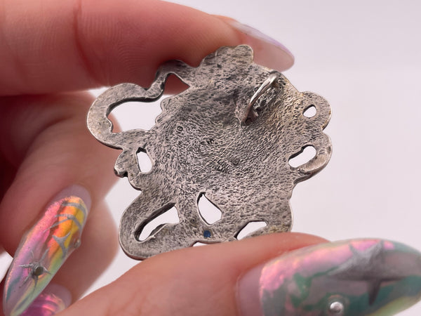 sterling silver Art Nouveau style woman pendant