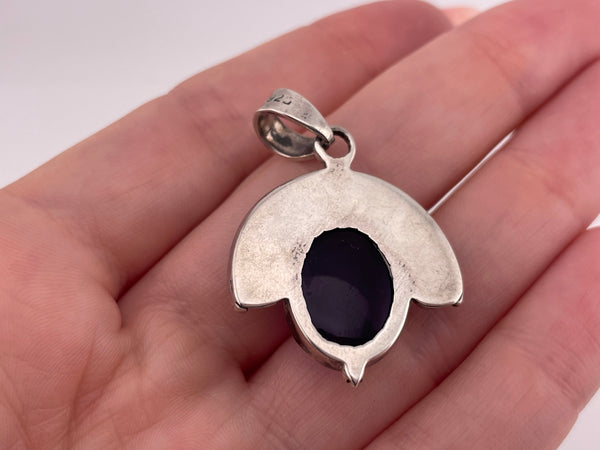 sterling silver amethyst ball design pendant