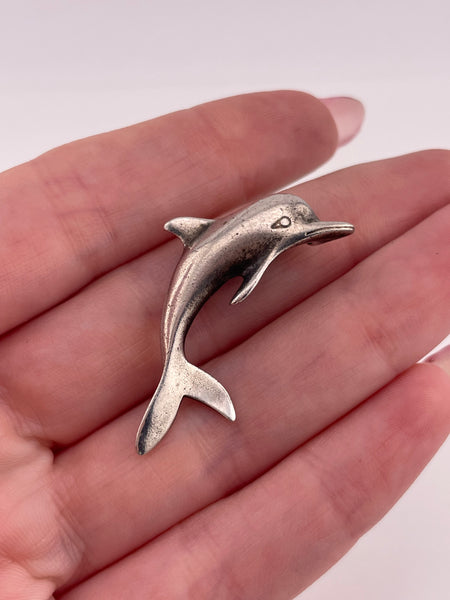 sterling silver dolphin pendant