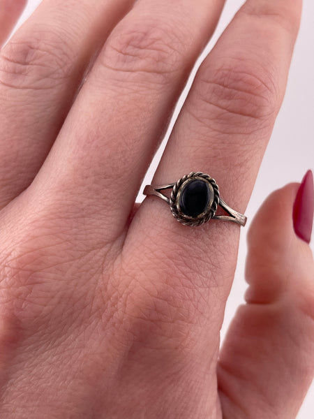 size 8.75 sterling silver onyx ring