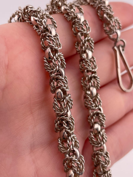 sterling silver 16 3/4" 6.05mm chunky heavy fancy chain link necklace