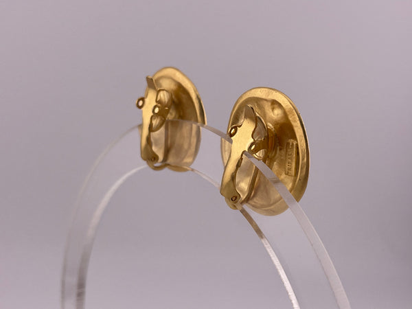 costume Trifari gold tone nautical clip on earrings