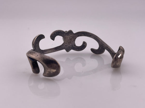 sterling silver turquoise sand cast cuff bracelet