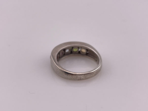 size 8 sterling silver multi-gemstone ring