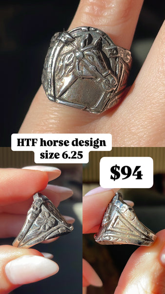 RESERVED PRIVATE LISTING -- sterling silver horse ring