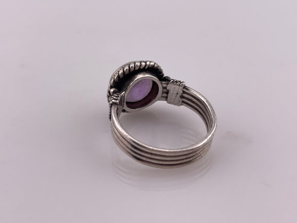 size 6.25 sterling silver faceted amethyst ring