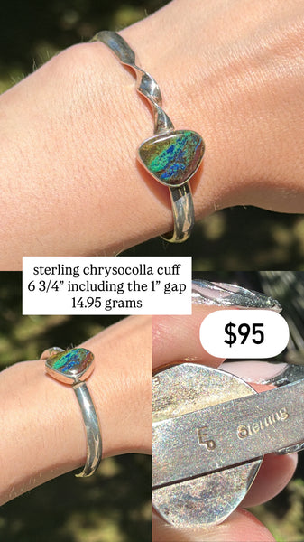 RESERVED PRIVATE LISTING -- sterling silver chrysocolla cuff A17
