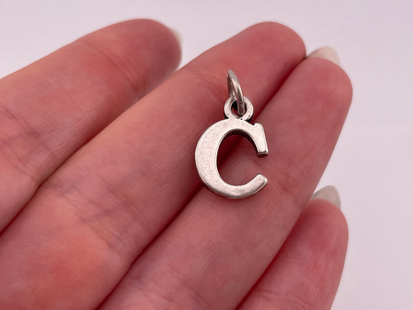 sterling silver initial letter 'C' pendant
