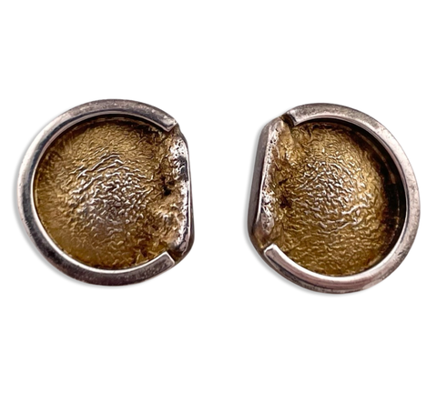 sterling silver & gold wash textured post earrings