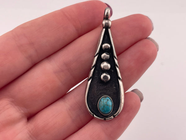 sterling silver turquoise pear shape pendant