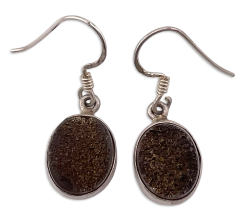sterling silver druzy hook dangle earrings