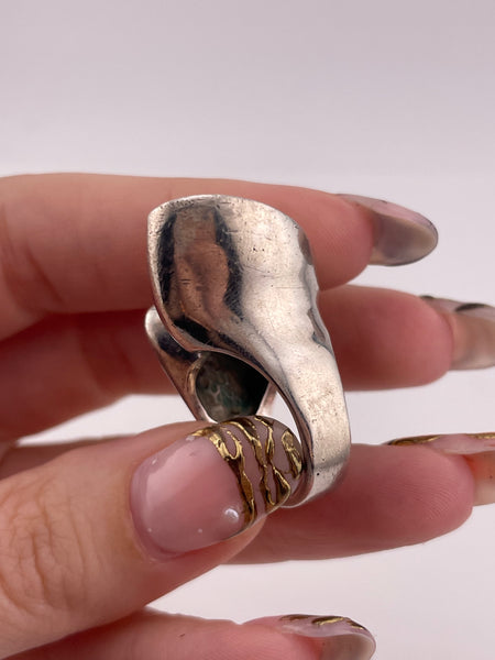 size 6.25 sterling silver heavy stoneless chunky ring