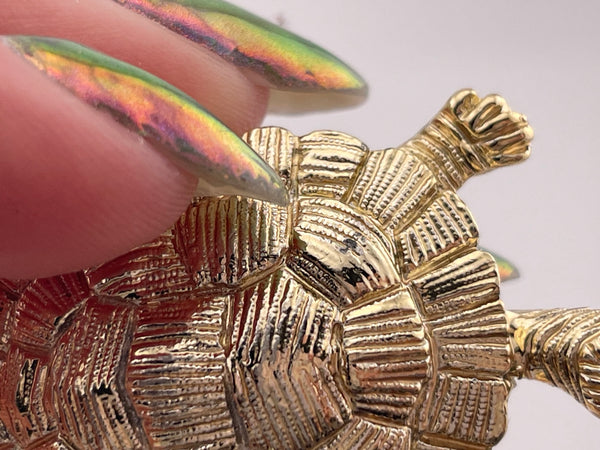 Gerry's gold tone turtle vintage costume brooch