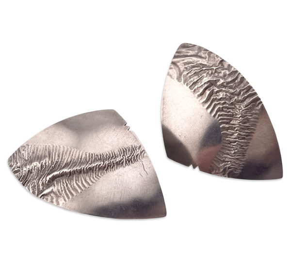 sterling silver textured artisan post earrings
