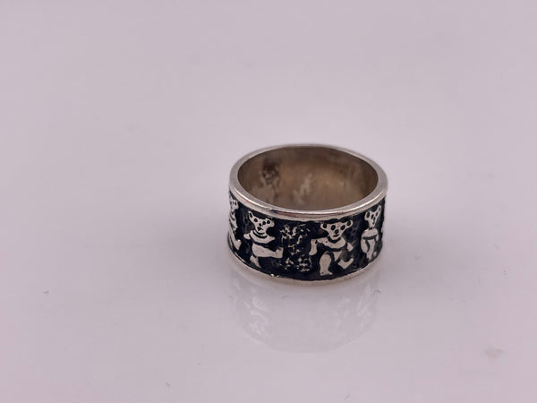 size 6.75 sterling silver bear band ring