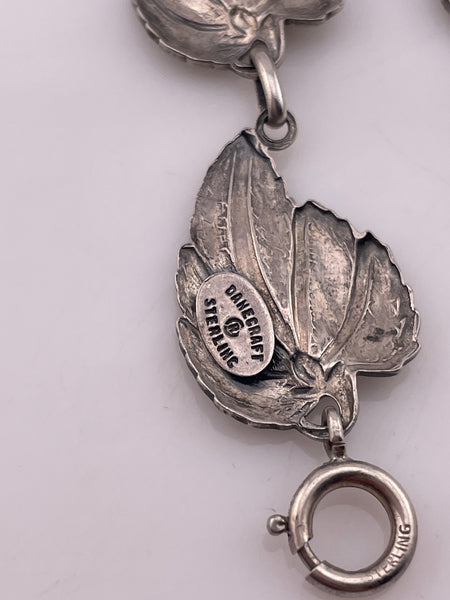 sterling silver 7 5/8" Danecraft leaf link bracelet
