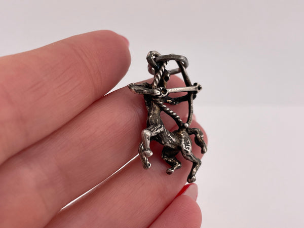 sterling silver Sagittarius the Archer zodiac pendant