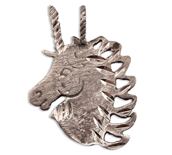 sterling silver unicorn head pendant