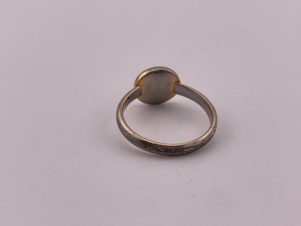 size 6.75 sterling silver partial gold wash stoneless circle ring