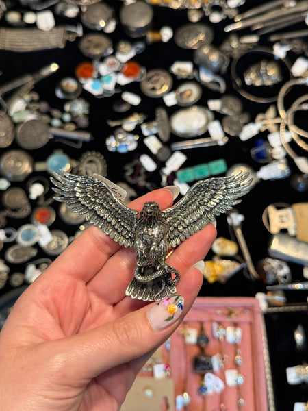 RESERVED PRIVATE LISTING -- sterling silver eagle pendant C5