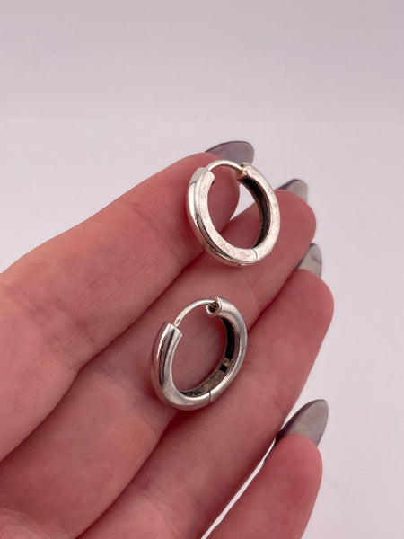 sterling silver 3/4" hinge tube hoop earrings
