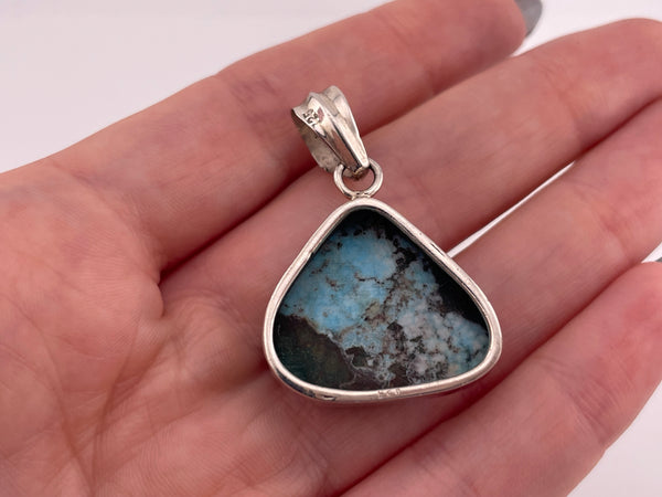 sterling silver stabilized turquoise pendant
