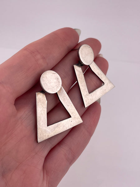 sterling silver stoneless post hinge earrings