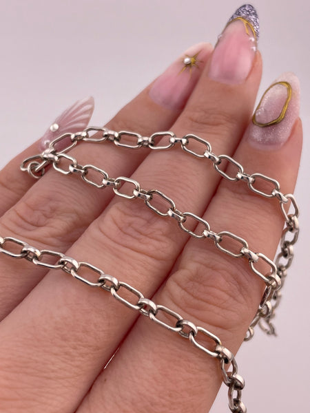 sterling silver 17" chain link necklace