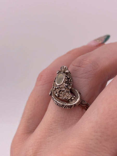 size 7 sterling silver mother of pearl snake ring