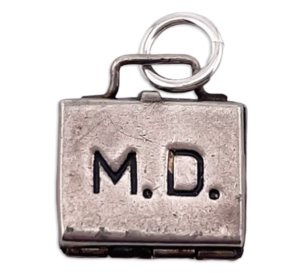 sterling silver M.D. baby pendant
